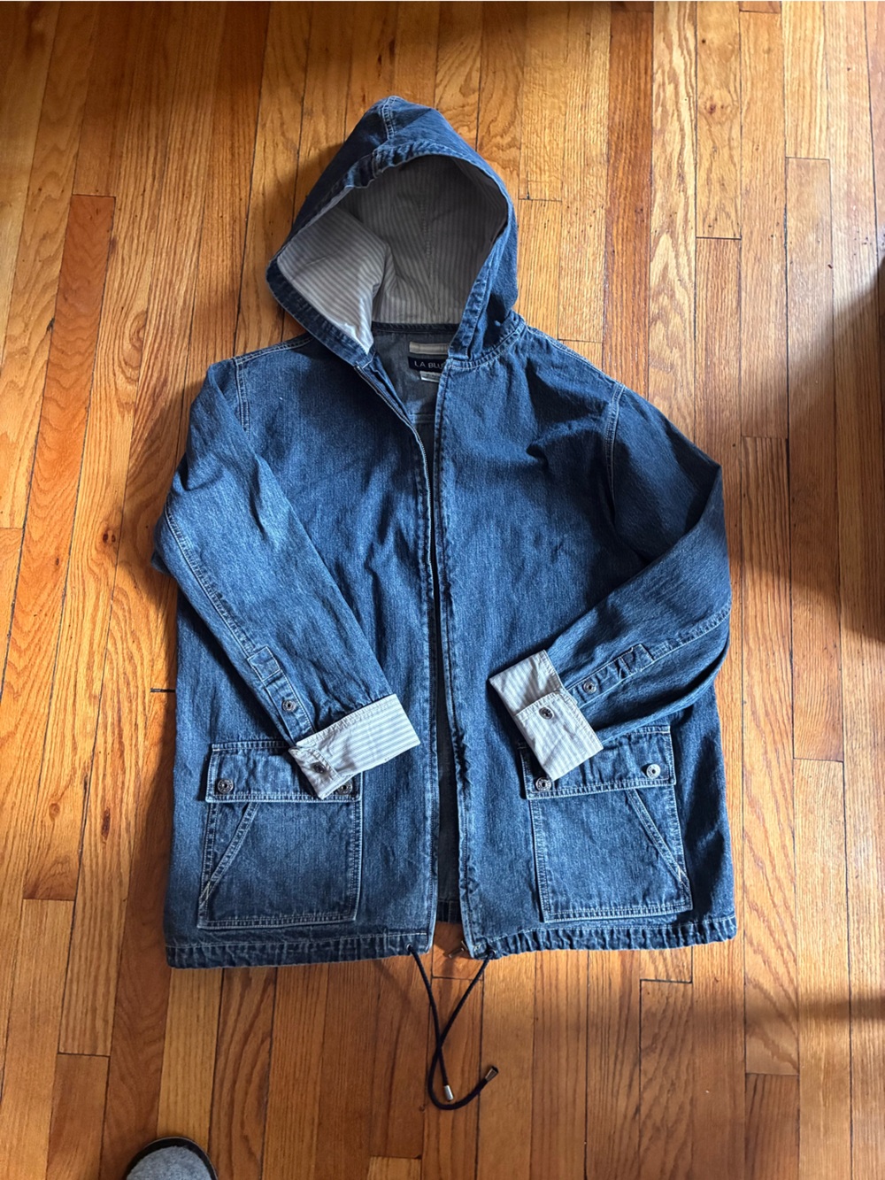 L.A. Blues Dark Blue Denim Hooded Utility Jacket